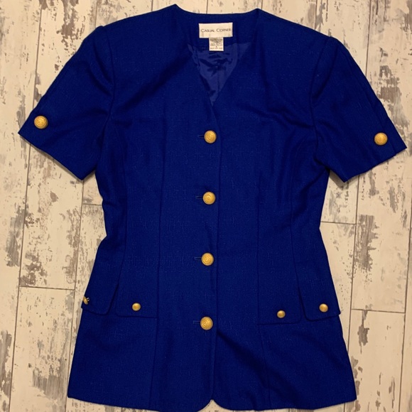 Vintage Royal Blue Blazer Sz. 4 - Picture 2 of 9